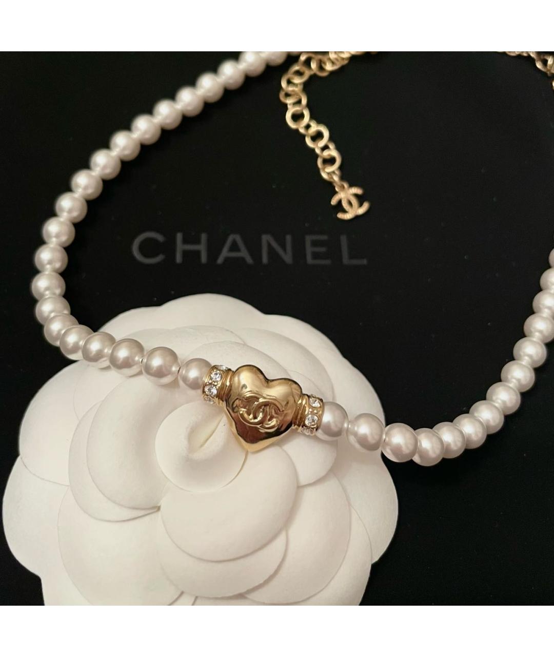 CHANEL PRE-OWNED Белое жемчужное колье, фото 3