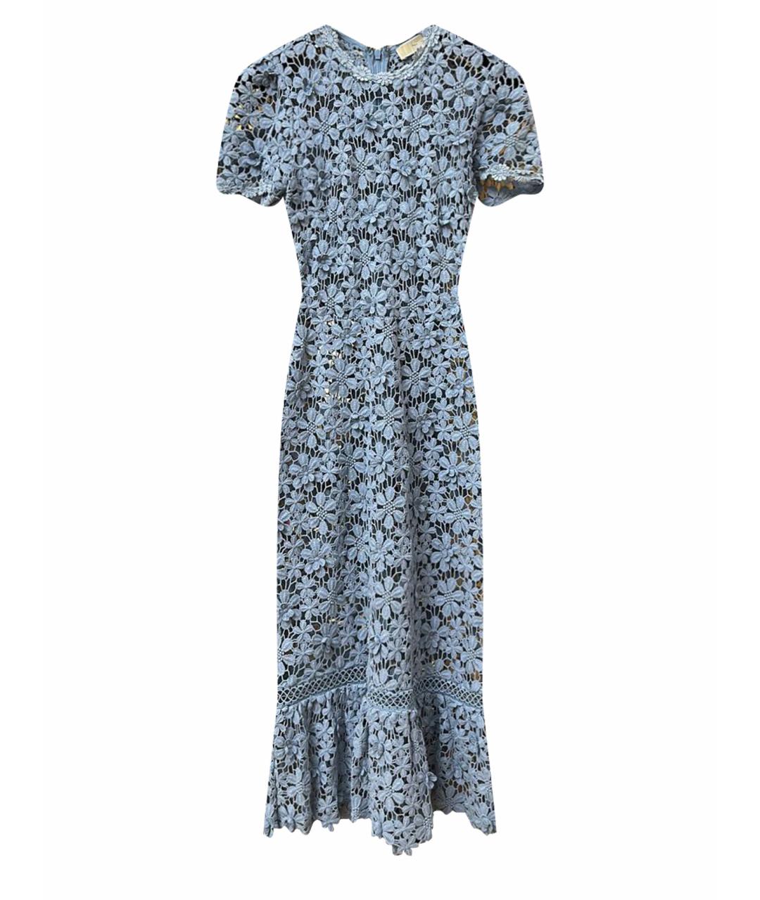 MICHAEL MICHAEL KORS Голубое кружевное коктейльное платье, фото 1