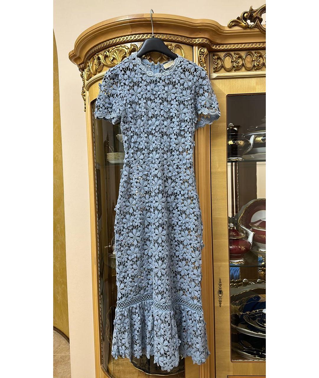MICHAEL MICHAEL KORS Голубое кружевное коктейльное платье, фото 9
