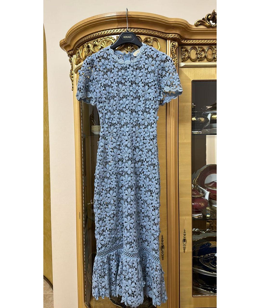 MICHAEL MICHAEL KORS Голубое кружевное коктейльное платье, фото 7