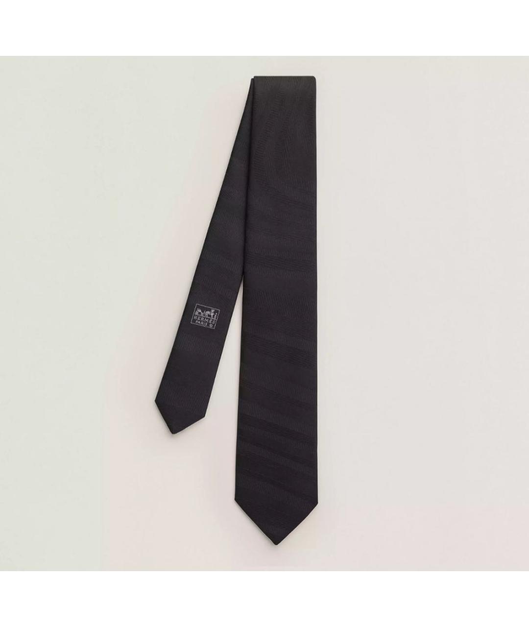 HERMES PRE-OWNED Черный шелковый галстук, фото 4