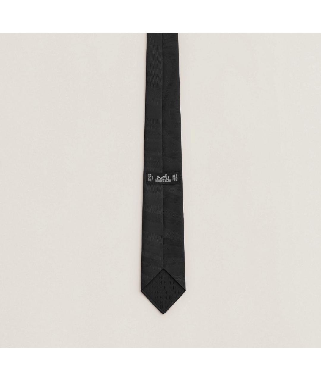 HERMES PRE-OWNED Черный шелковый галстук, фото 2