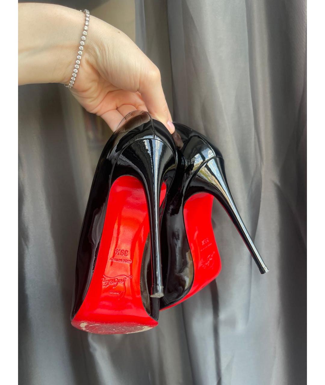 CHRISTIAN LOUBOUTIN Черные туфли из лакированной кожи, фото 5