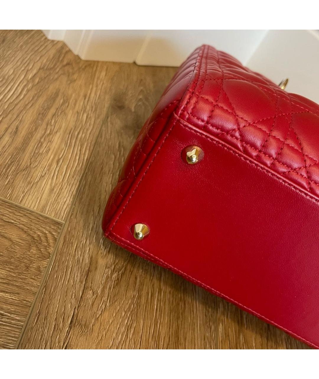 CHRISTIAN DIOR Бордовая кожаная сумка через плечо, фото 4