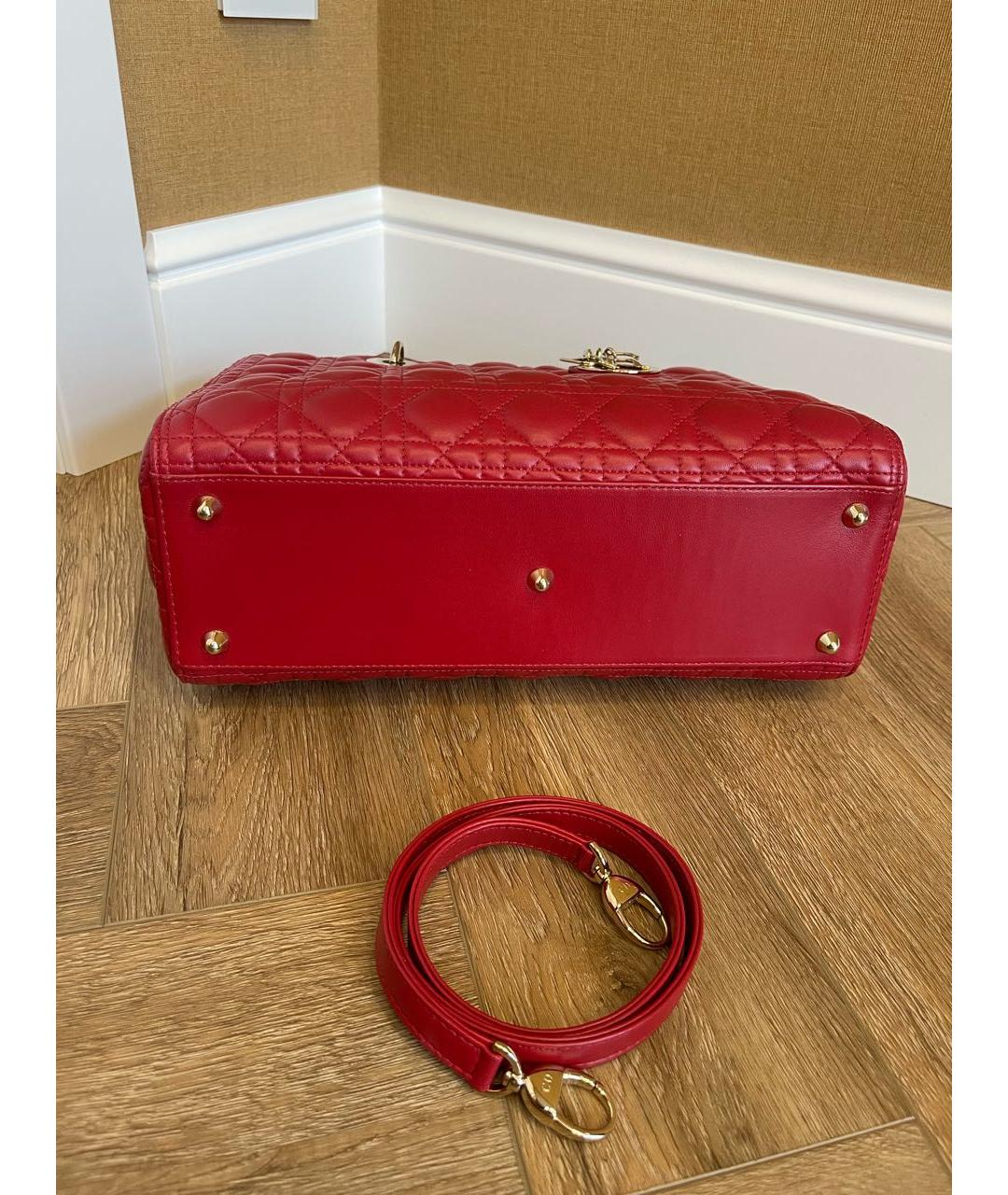 CHRISTIAN DIOR Бордовая кожаная сумка через плечо, фото 6