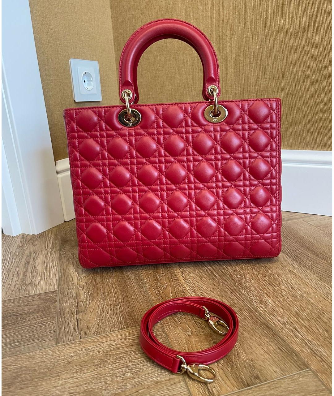 CHRISTIAN DIOR Бордовая кожаная сумка через плечо, фото 2