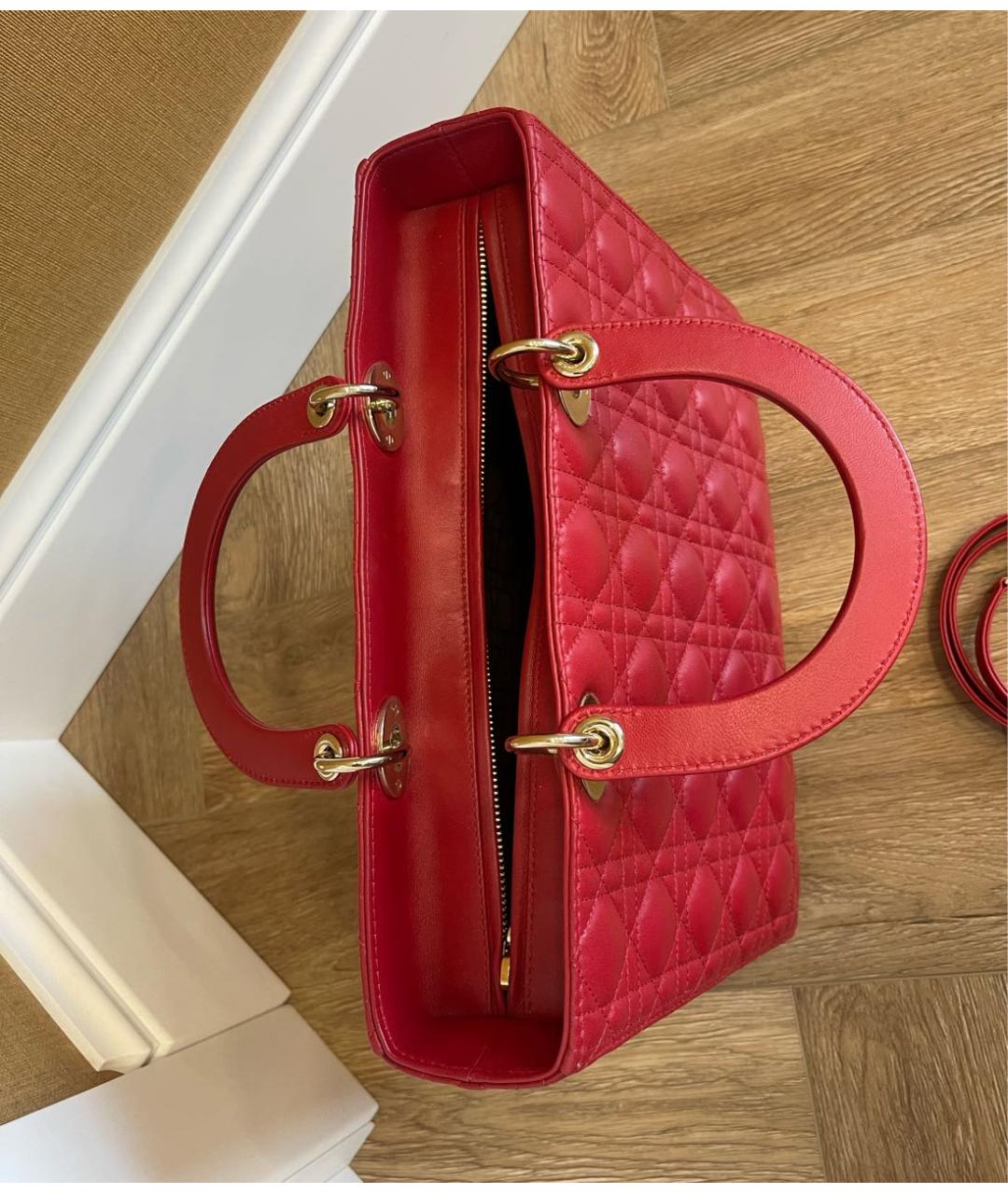 CHRISTIAN DIOR Бордовая кожаная сумка через плечо, фото 3