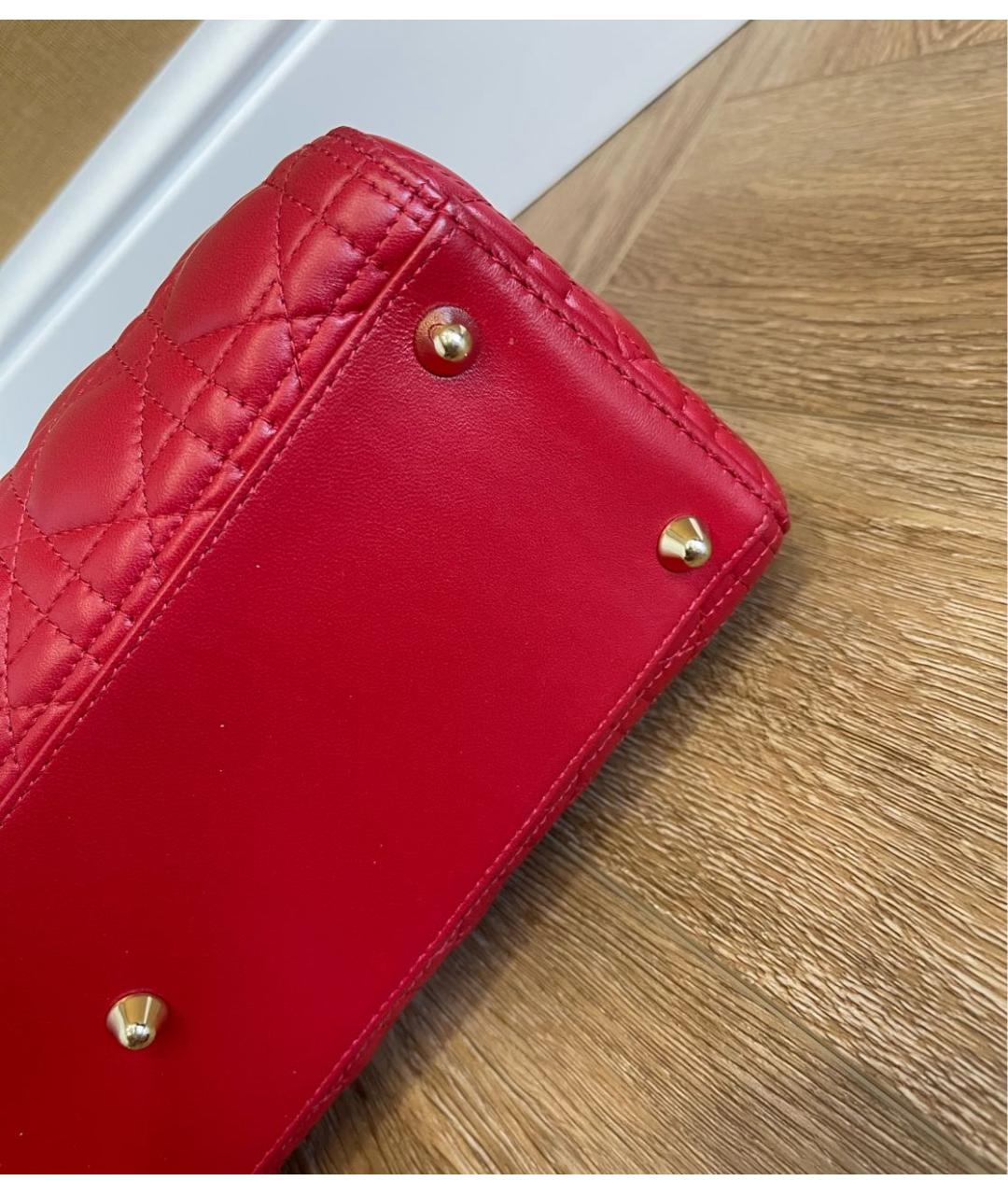 CHRISTIAN DIOR Бордовая кожаная сумка через плечо, фото 5