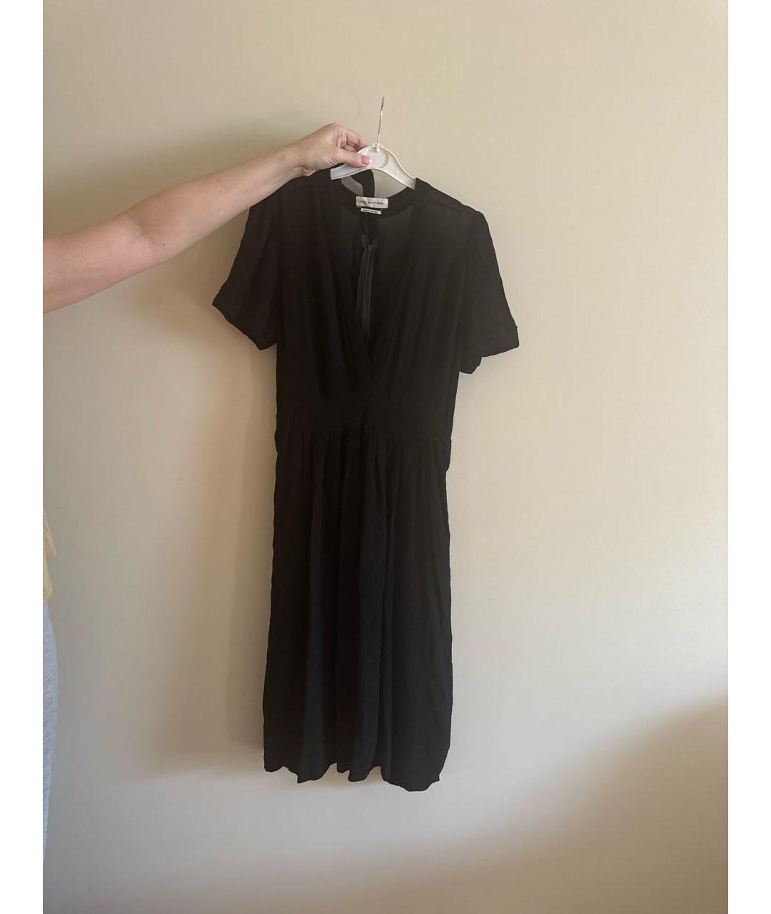 ISABEL MARANT ETOILE Черное льняное повседневное платье, фото 5