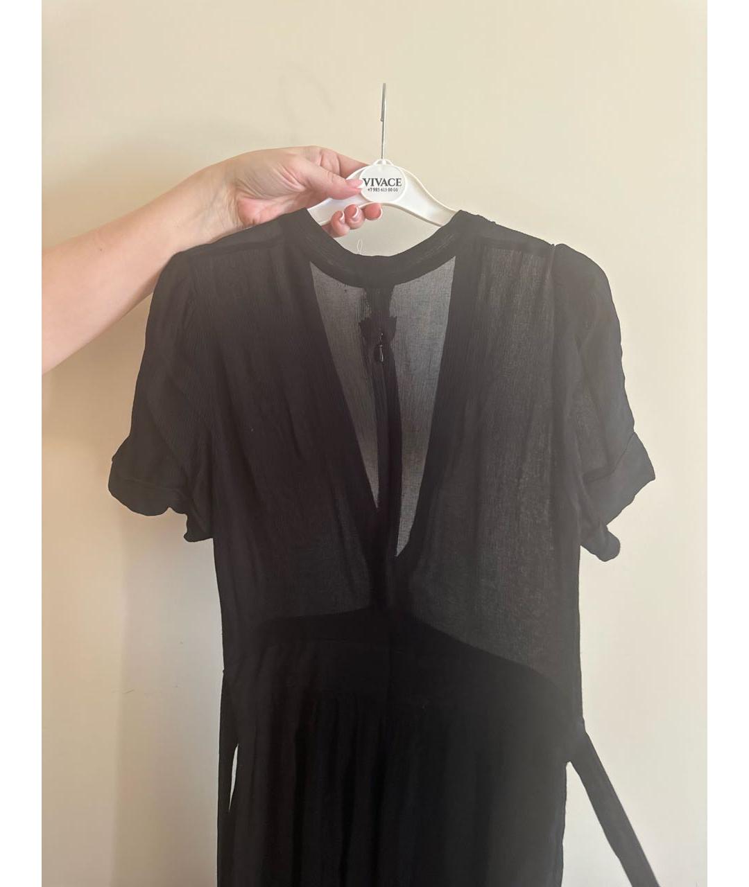 ISABEL MARANT ETOILE Черное льняное повседневное платье, фото 3