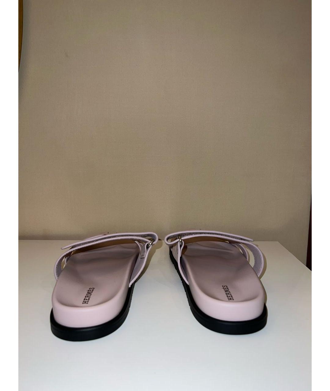 HERMES PRE-OWNED Розовые замшевые сандалии, фото 3