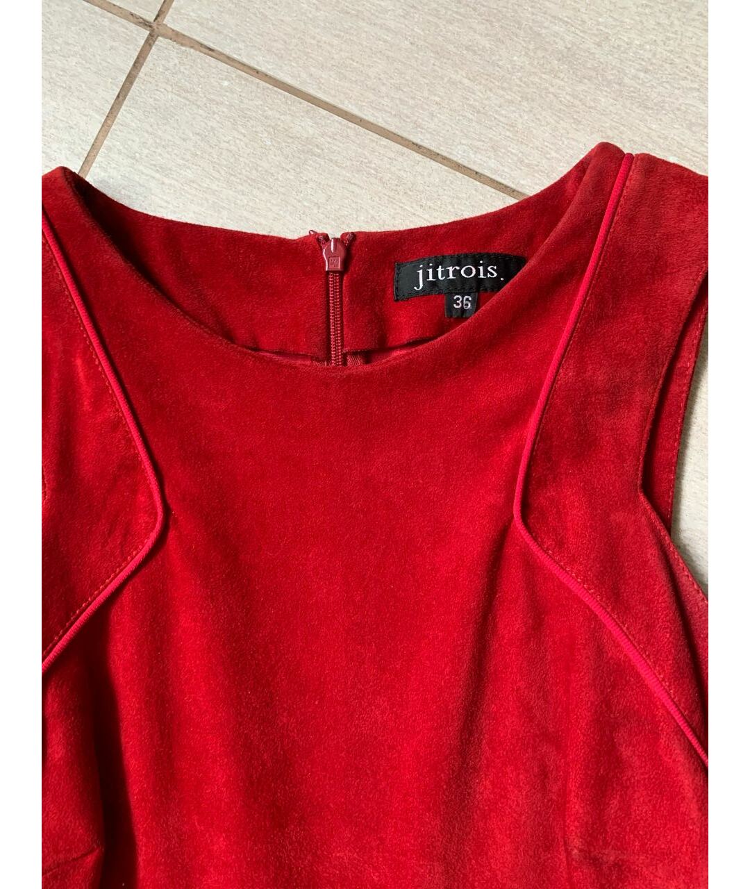 JITROIS Красное замшевое вечернее платье, фото 4