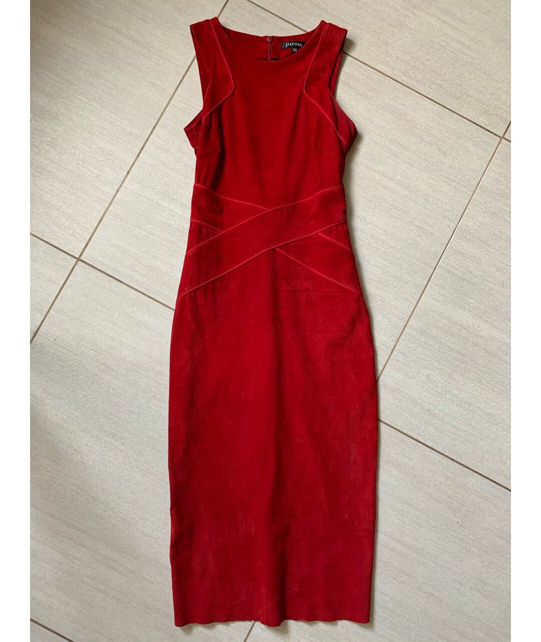 JITROIS Красное замшевое вечернее платье, фото 5