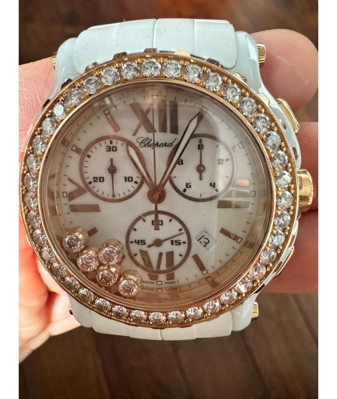 CHOPARD Белые часы из розового золота, фото 3