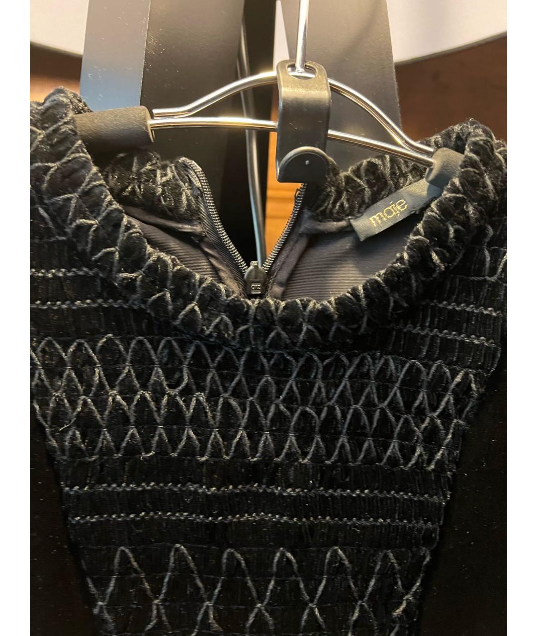 MAJE Черное бархатное коктейльное платье, фото 3