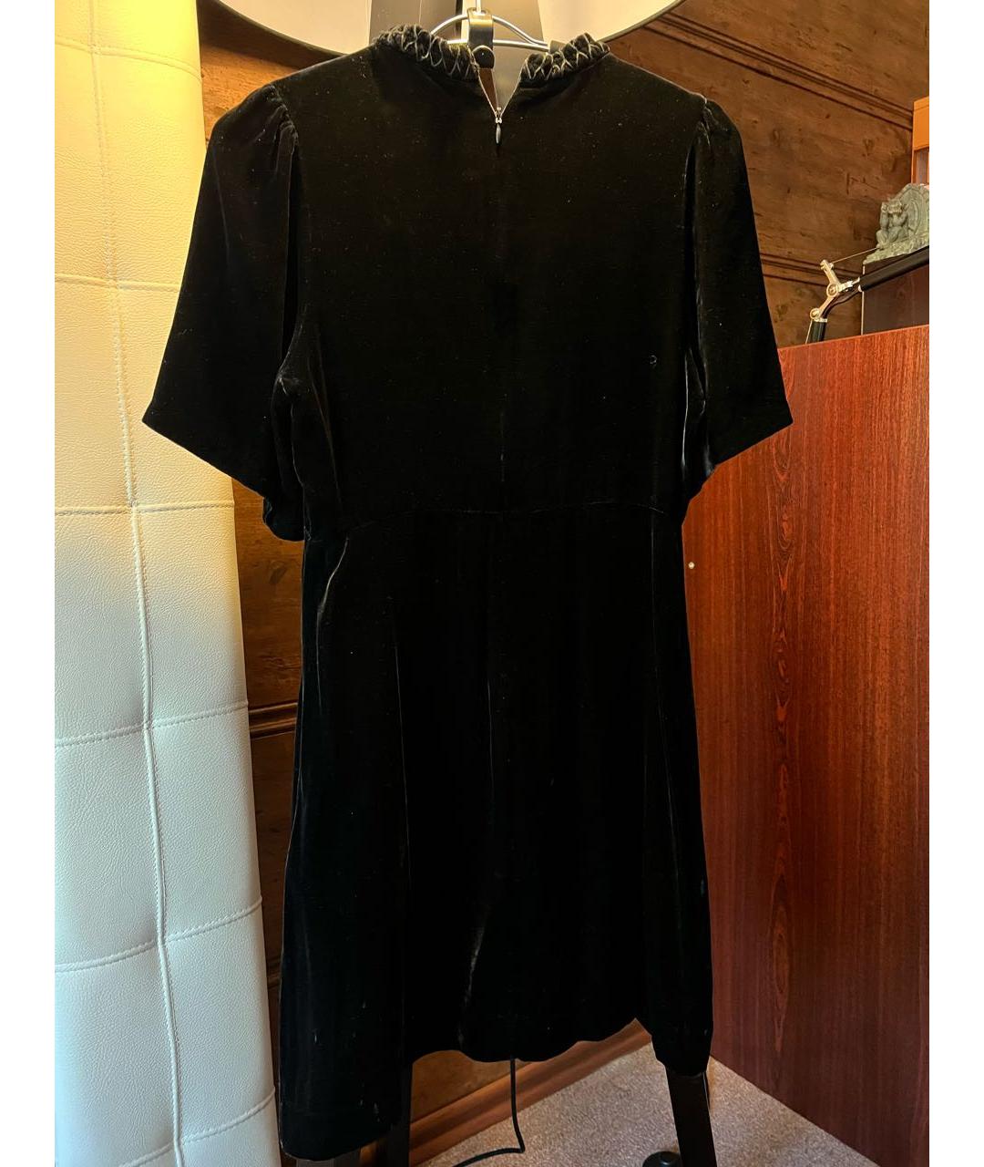 MAJE Черное бархатное коктейльное платье, фото 2