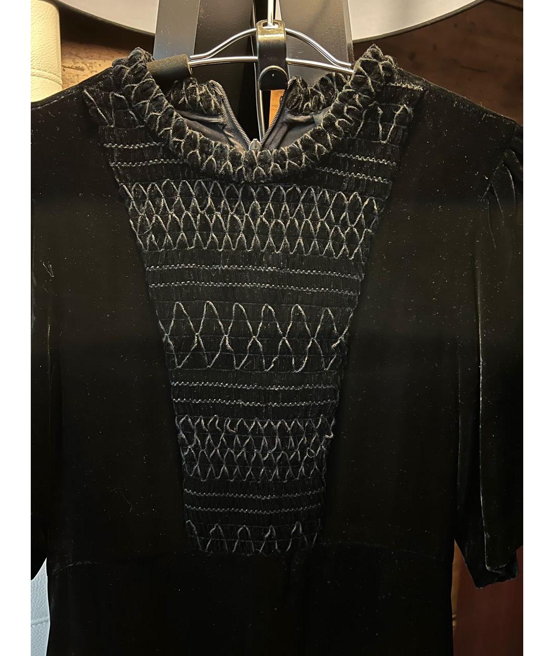 MAJE Черное бархатное коктейльное платье, фото 4