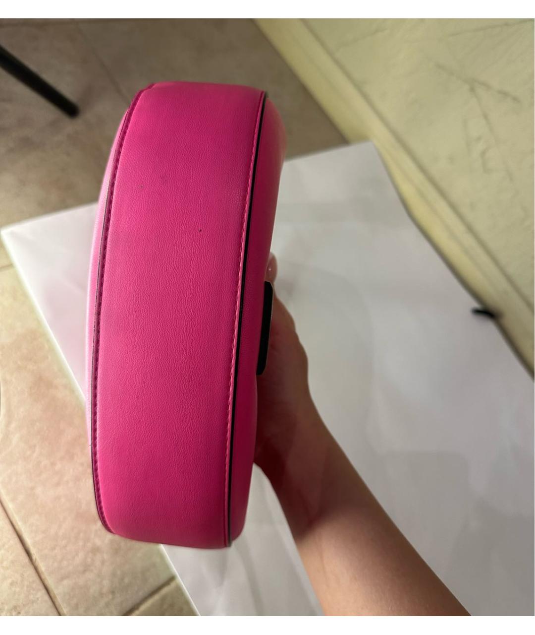 KARL LAGERFELD Розовая кожаная сумка с короткими ручками, фото 4