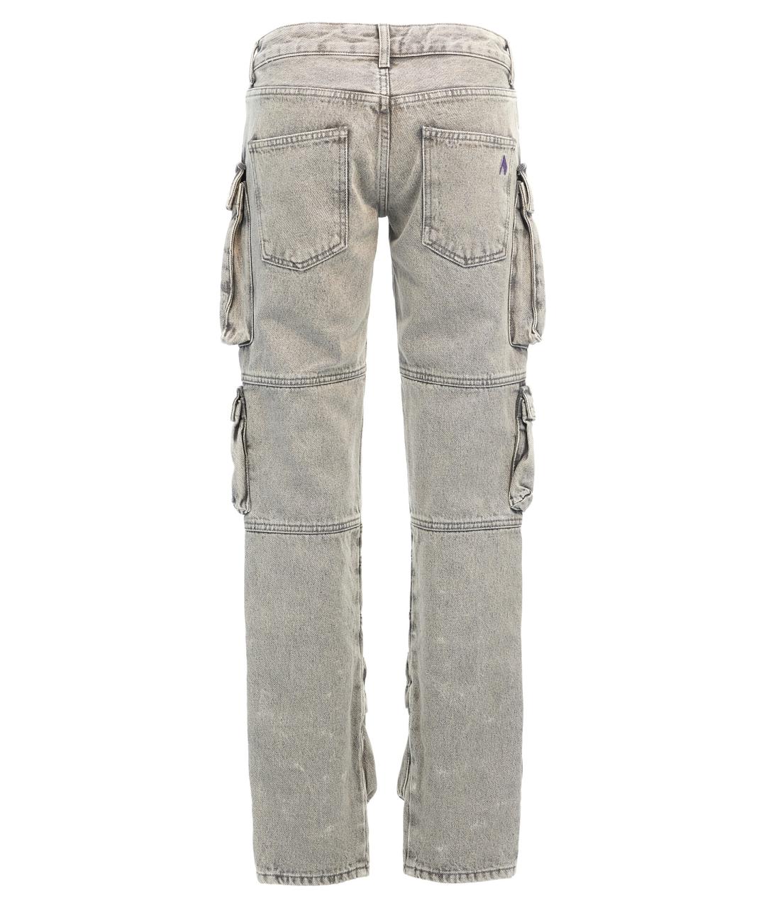 THE ATTICO Серые хлопковые прямые джинсы, фото 2