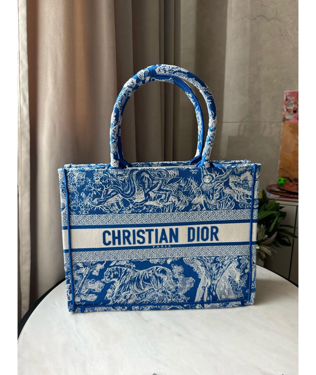 CHRISTIAN DIOR Синяя хлопковая пляжная сумка, фото 5