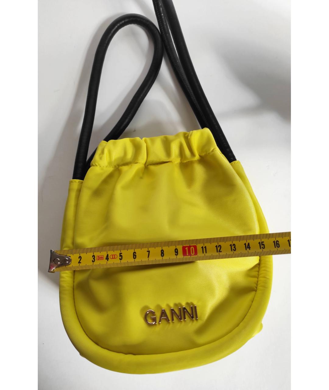 GANNI Желтая сумка с короткими ручками, фото 6