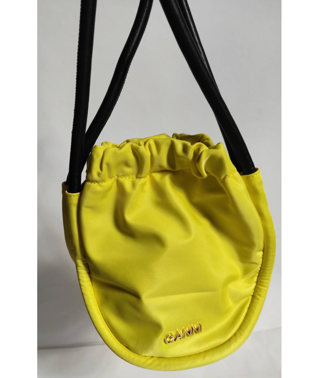 GANNI Желтая сумка с короткими ручками, фото 7