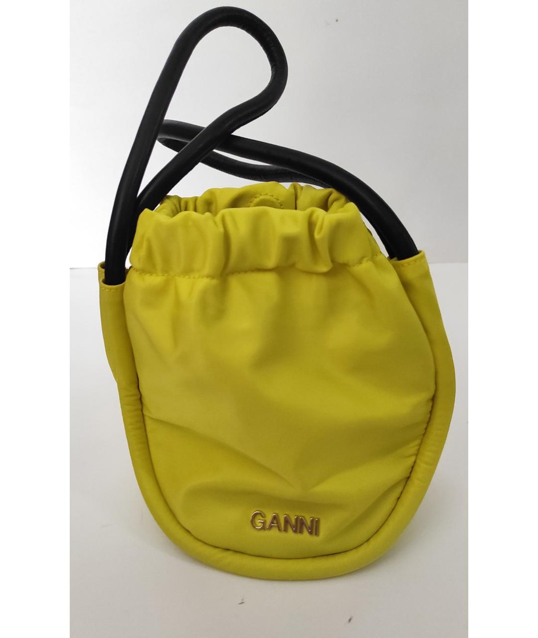 GANNI Желтая сумка с короткими ручками, фото 3