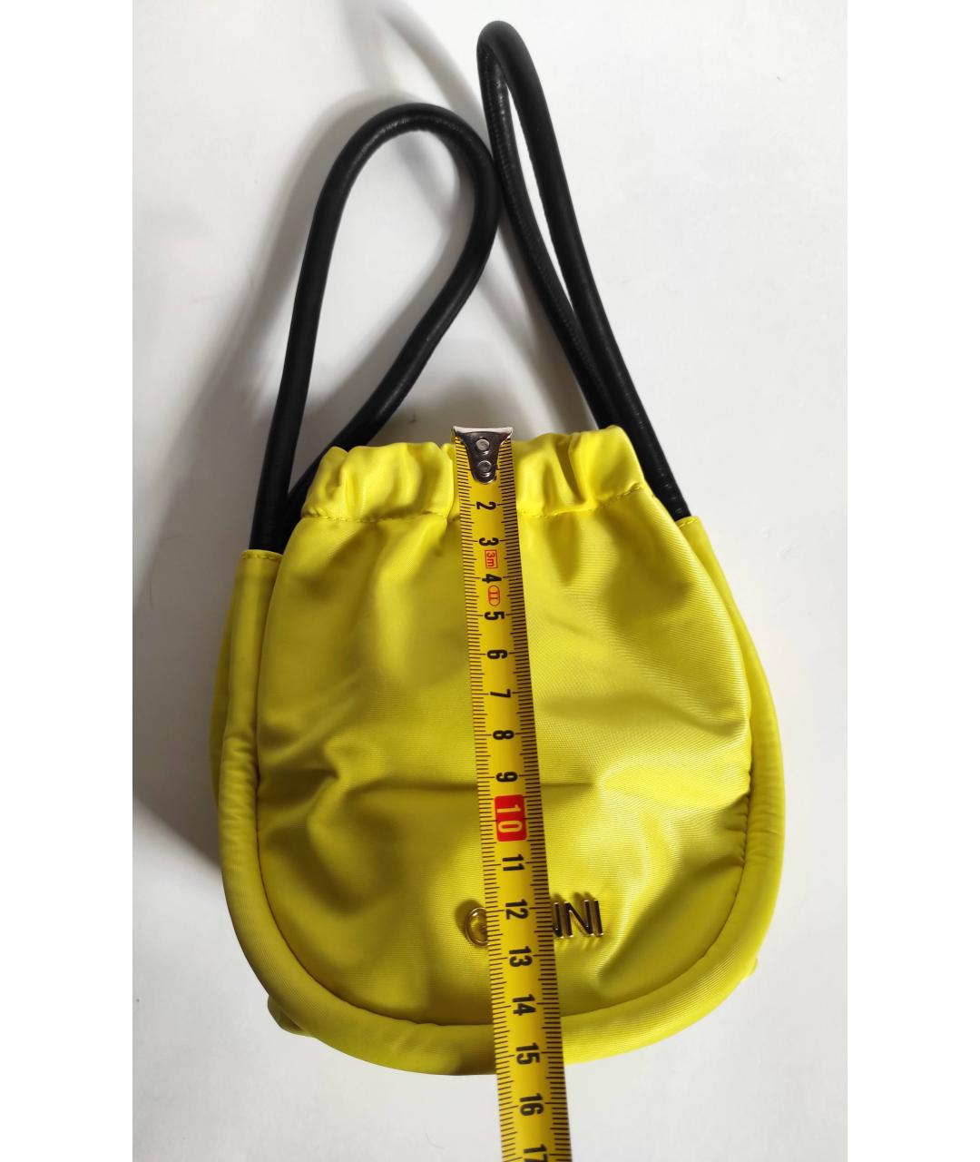GANNI Желтая сумка с короткими ручками, фото 5