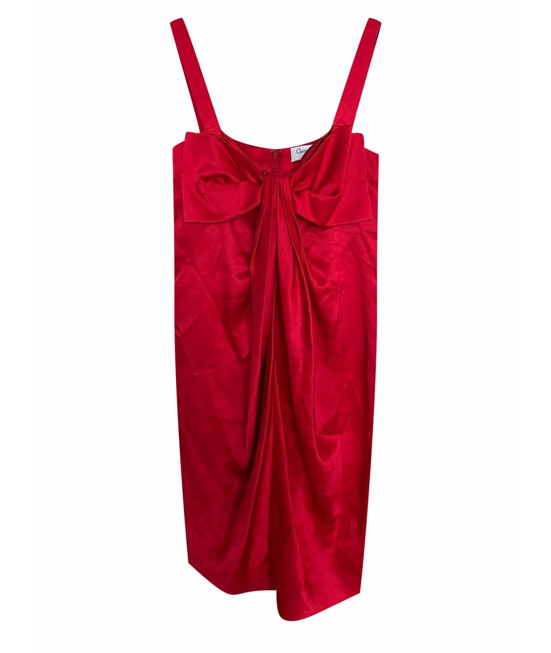 CHRISTIAN DIOR PRE-OWNED Красное шелковое коктейльное платье, фото 1