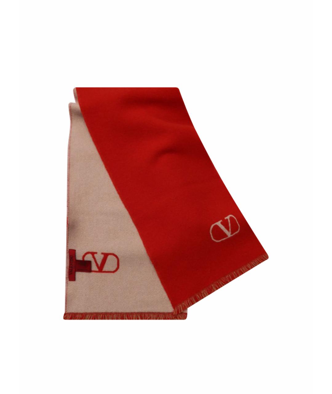 VALENTINO Красный шерстяной шарф, фото 1