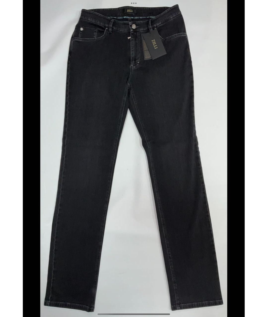 ZILLI Черные хлопковые прямые джинсы, фото 9