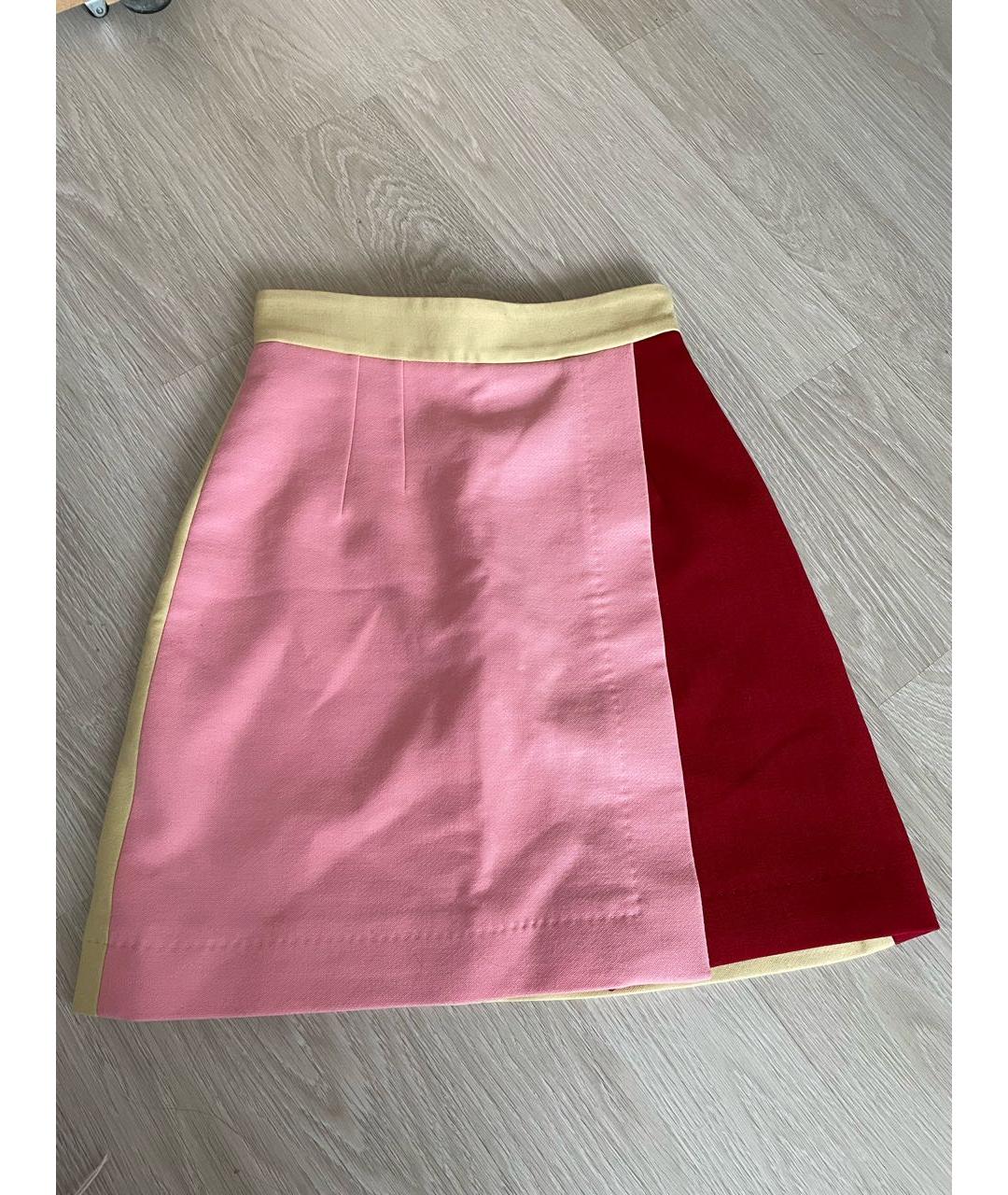 DOLCE&GABBANA Розовая шерстяная юбка мини, фото 6