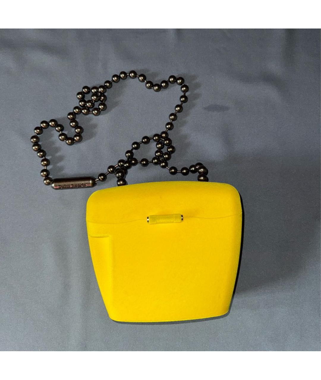 PALM ANGELS Желтая синтетическая сумка через плечо, фото 2