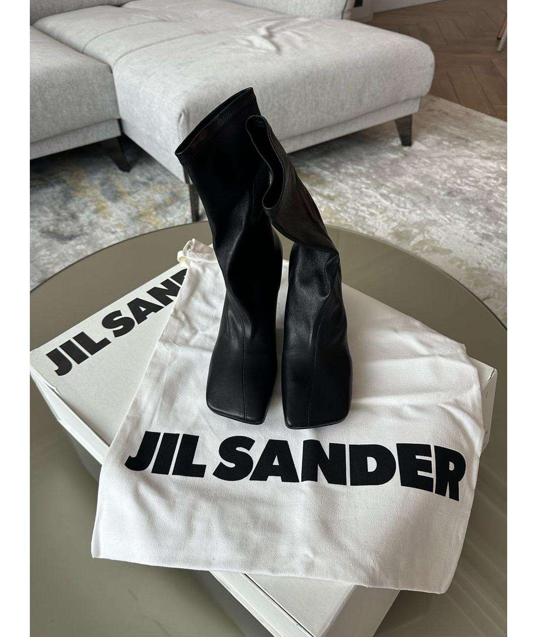 JIL SANDER Черные кожаные полусапоги, фото 6