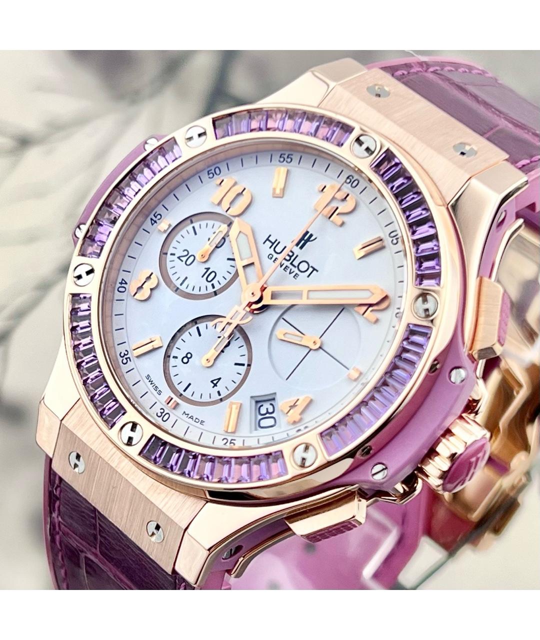 HUBLOT Фиолетовые часы из розового золота, фото 5