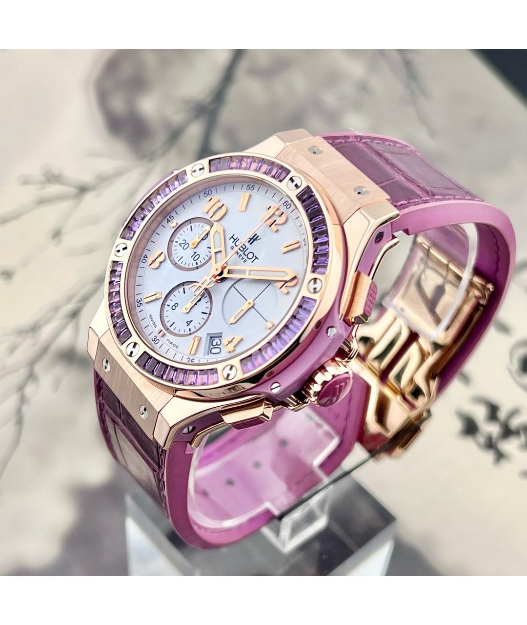 HUBLOT Фиолетовые часы из розового золота, фото 2