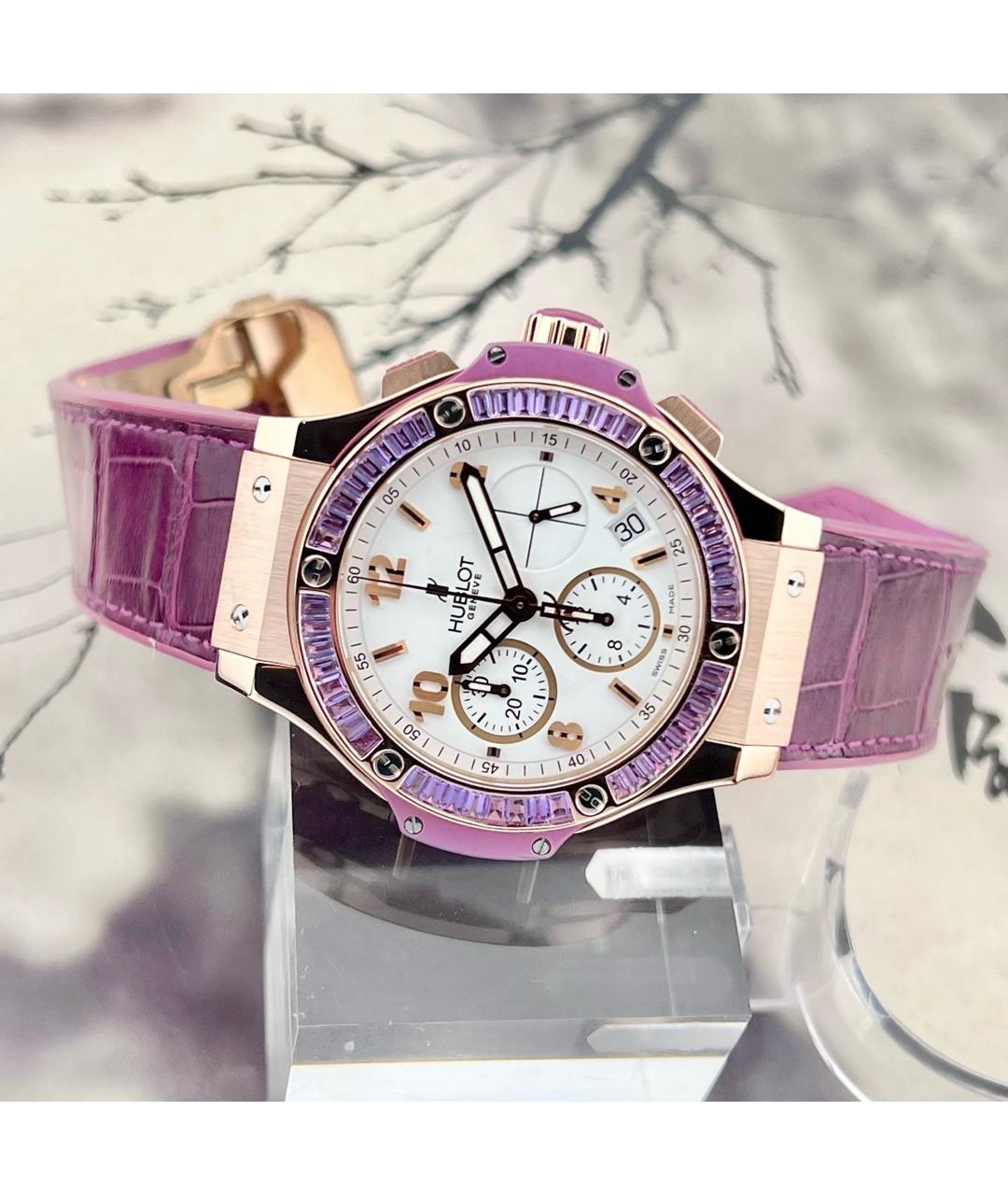 HUBLOT Фиолетовые часы из розового золота, фото 4