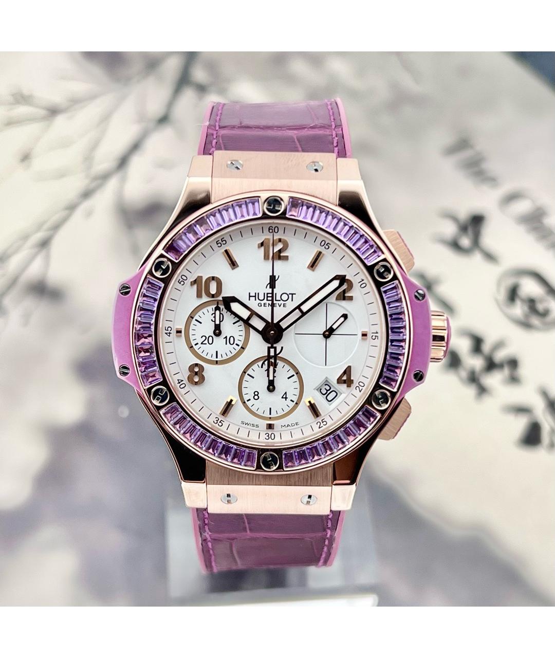 HUBLOT Фиолетовые часы из розового золота, фото 8