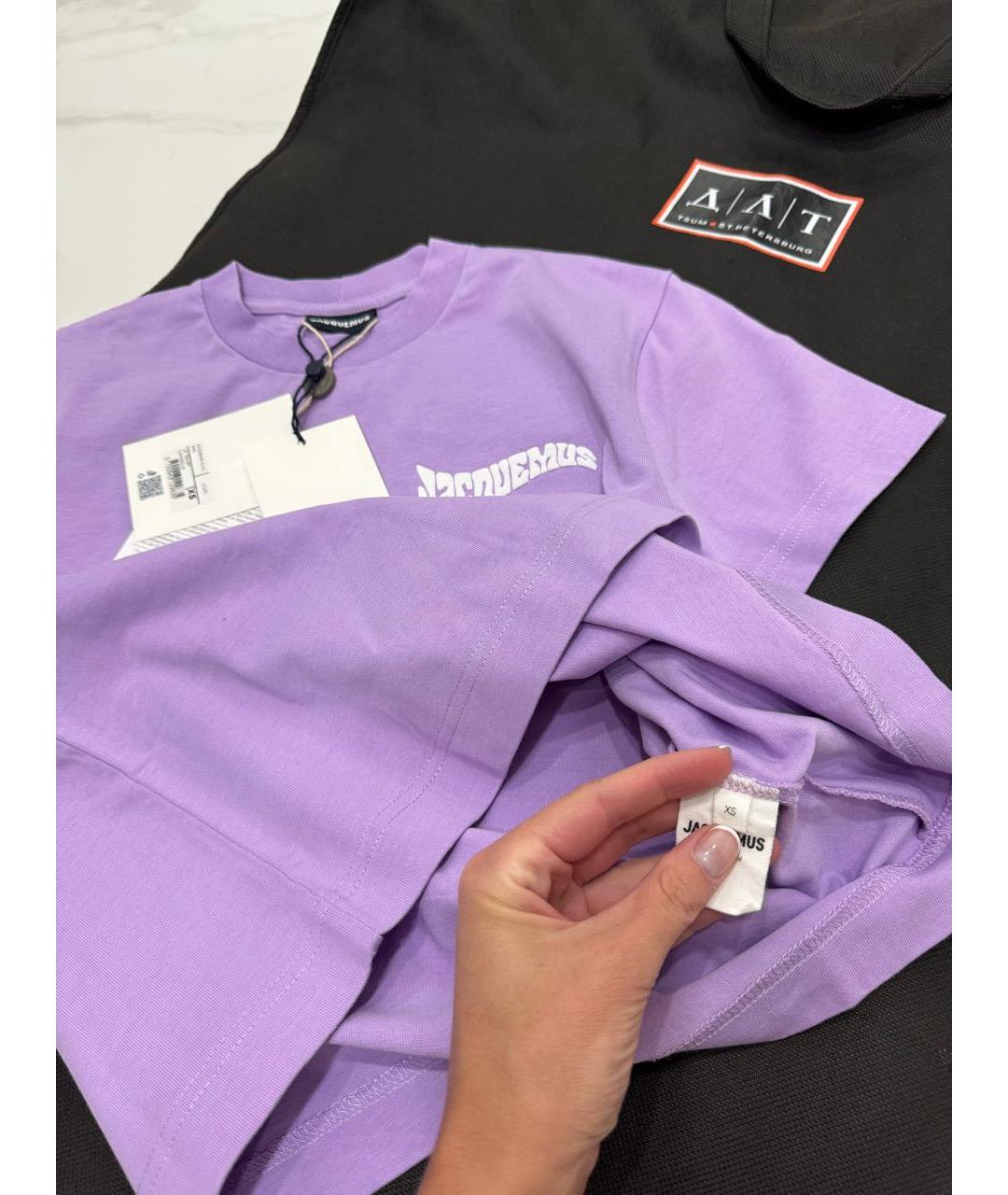 JACQUEMUS Фиолетовая хлопковая футболка, фото 6
