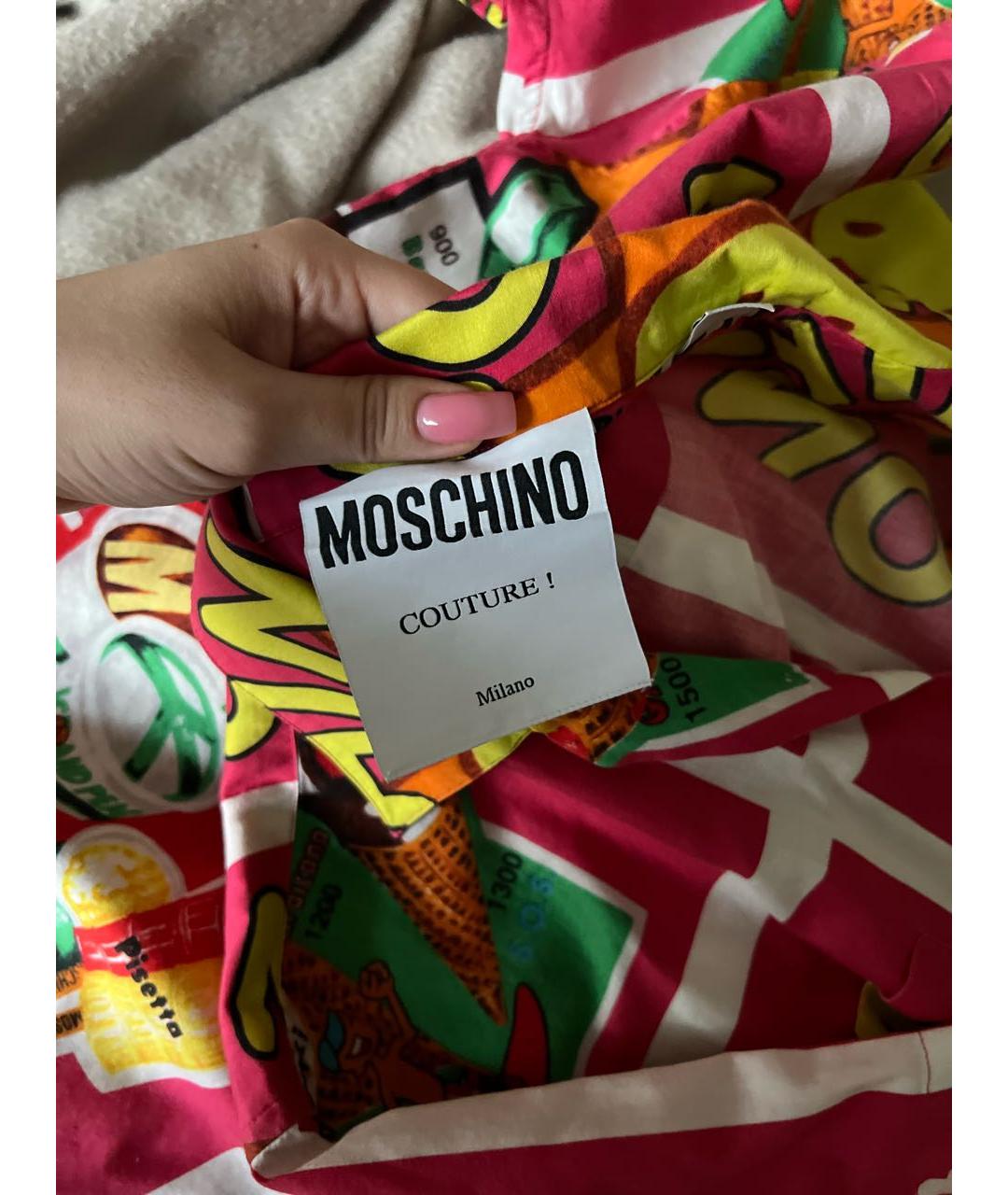 MOSCHINO Розовая хлопковая кэжуал рубашка, фото 3