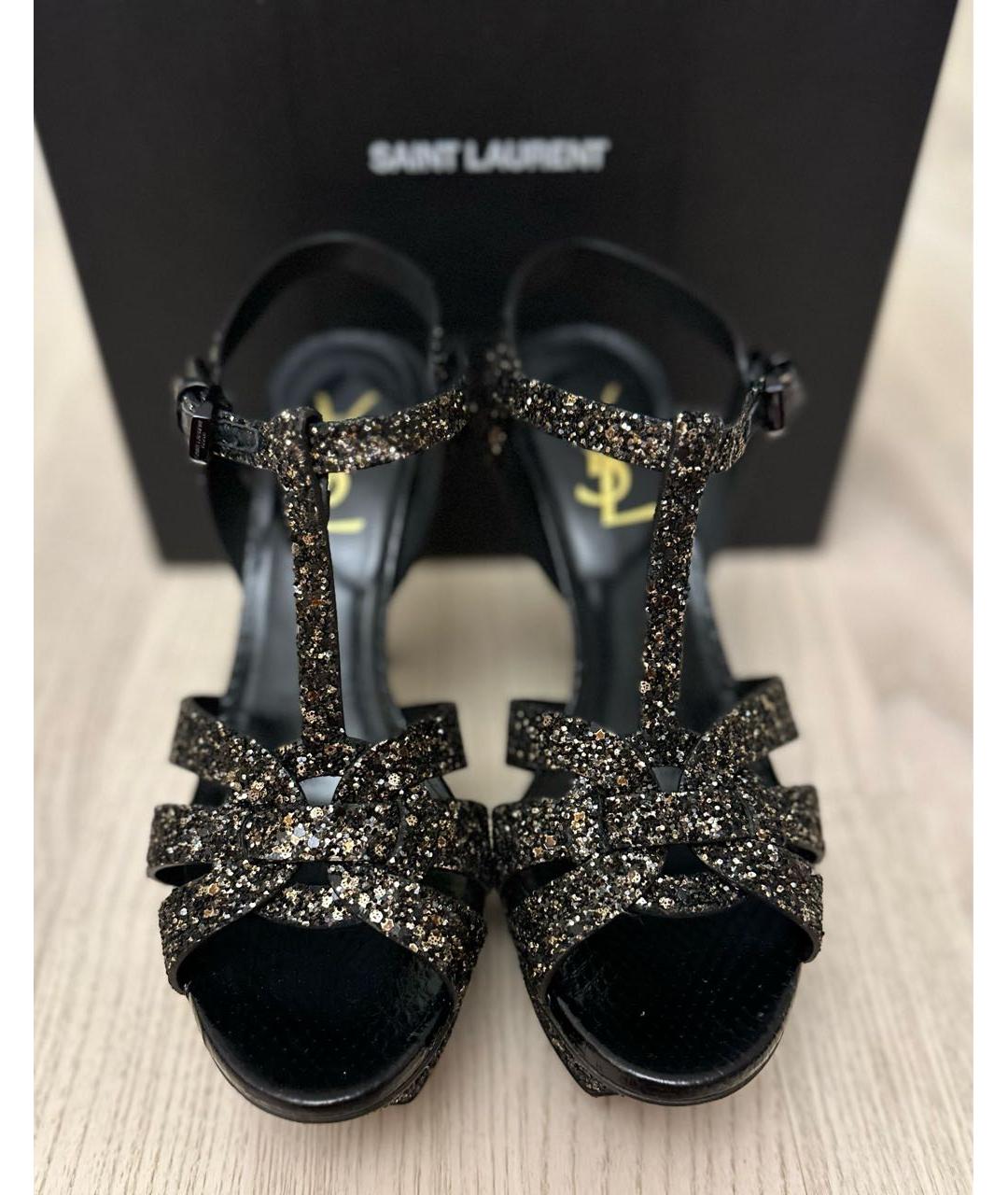 SAINT LAURENT Черные босоножки, фото 2