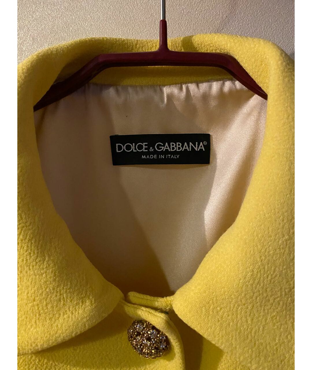 DOLCE&GABBANA Желтый шелковый костюм с брюками, фото 4