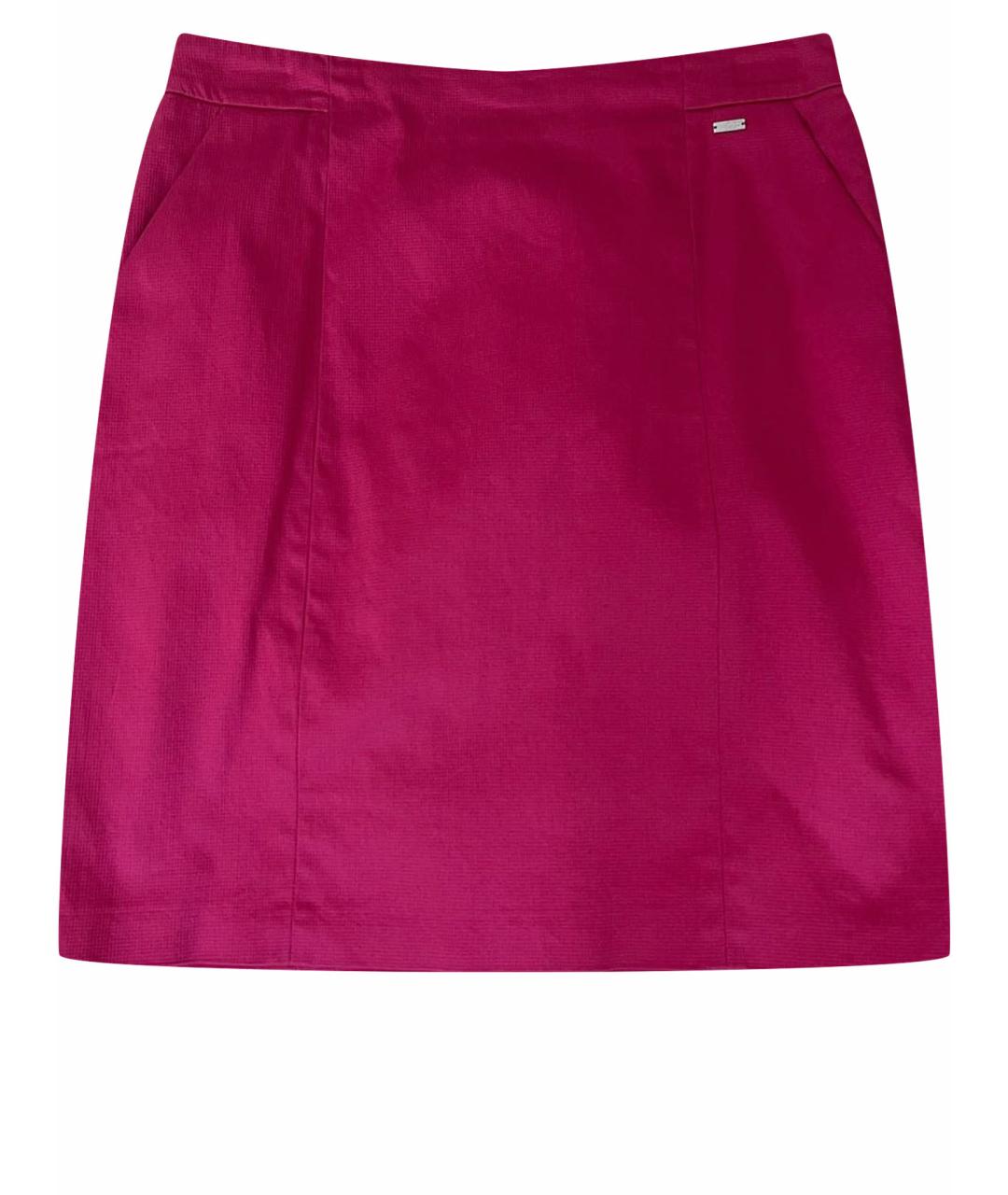 ESCADA Розовая хлопко-эластановая юбка мини, фото 1