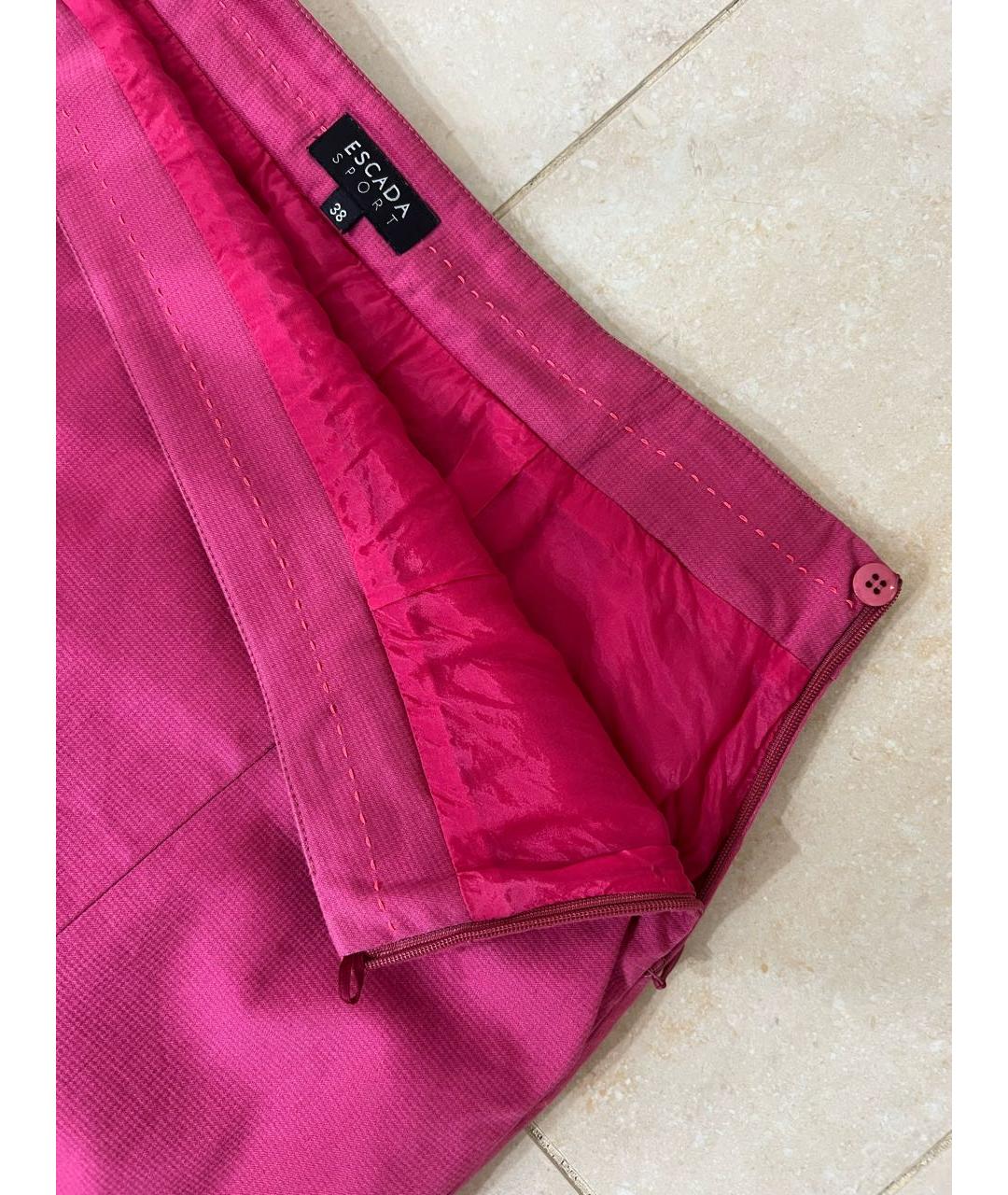 ESCADA Розовая хлопко-эластановая юбка мини, фото 5