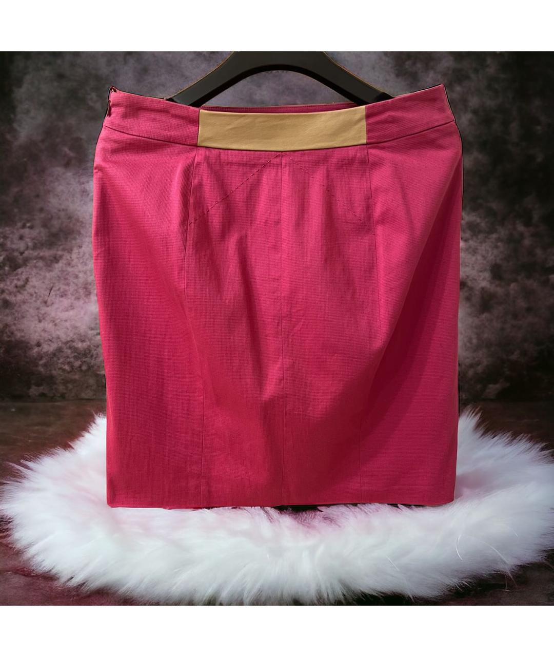 ESCADA Розовая хлопко-эластановая юбка мини, фото 3