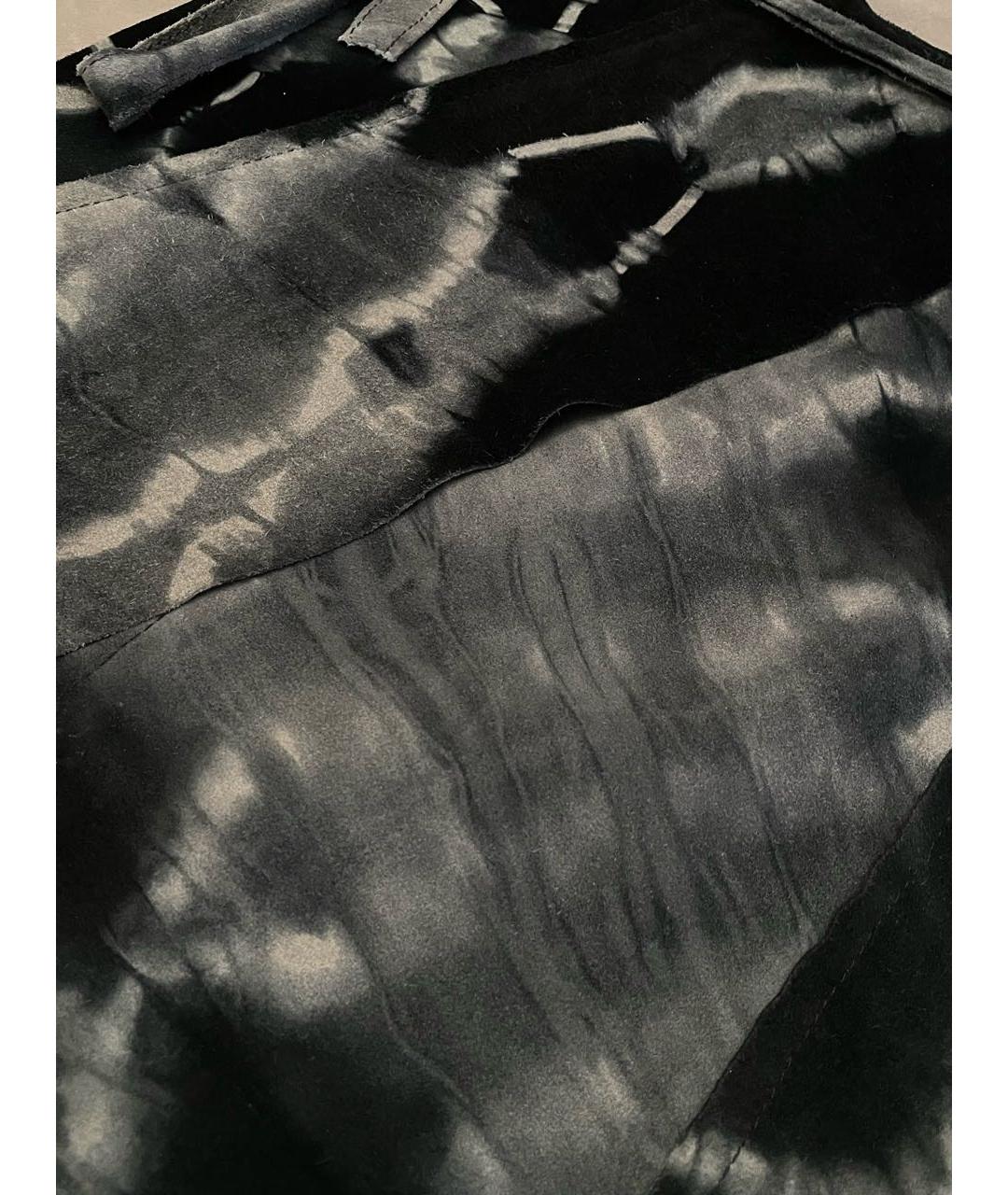 ANN DEMEULEMEESTER Антрацитовая замшевая юбка мини, фото 2