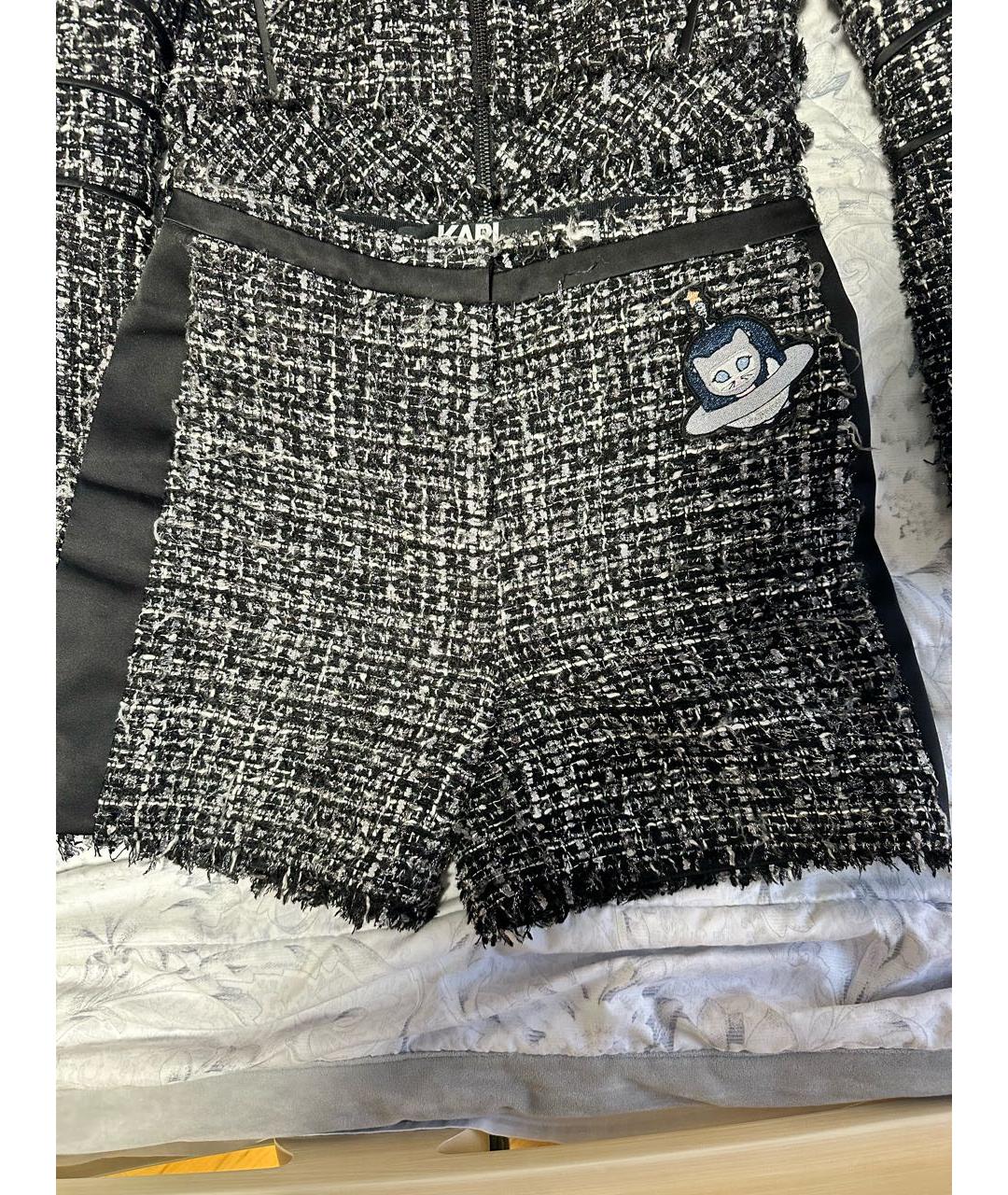 KARL LAGERFELD Черный твидовый костюм с юбками, фото 2
