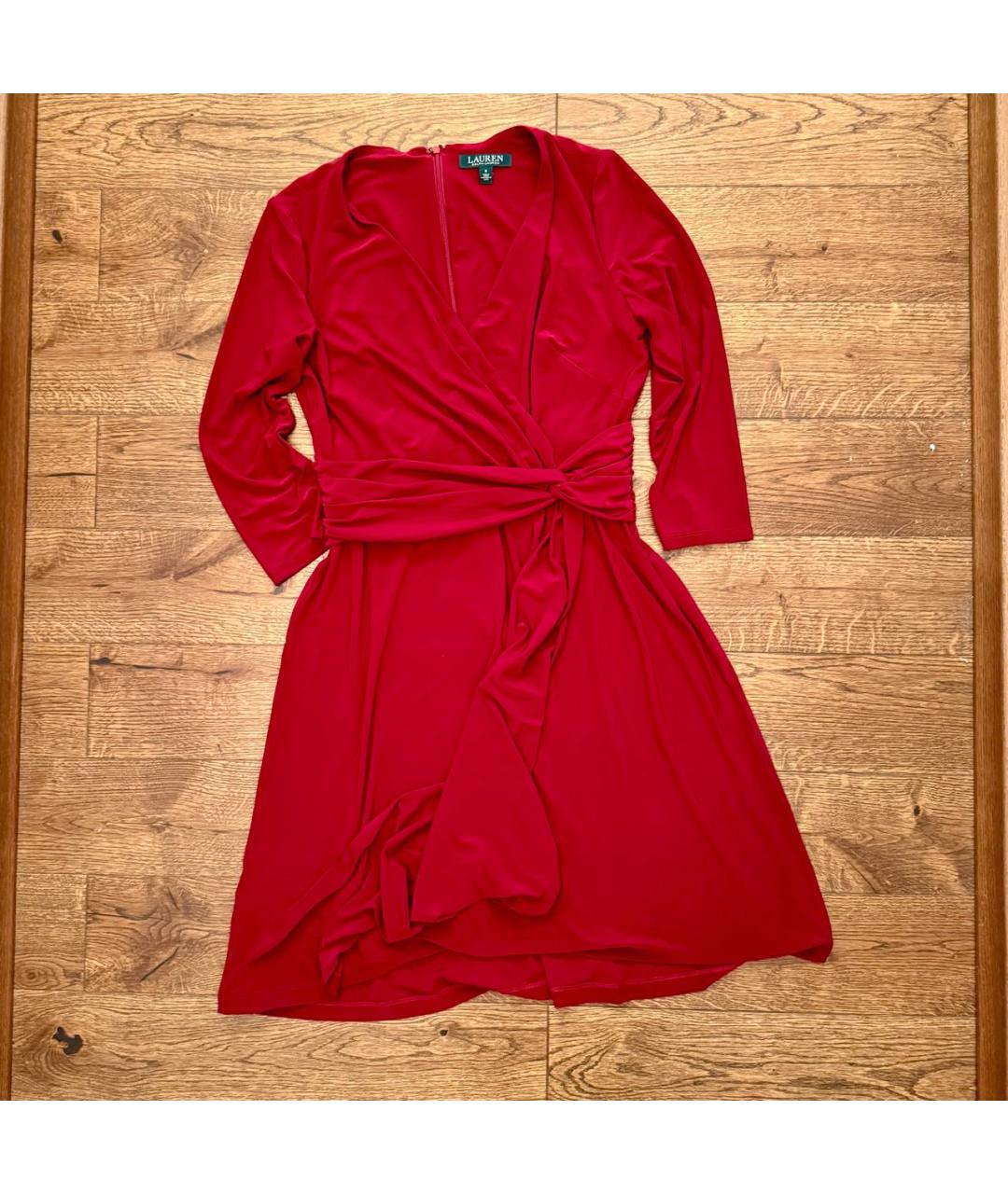 RALPH LAUREN Бордовое полиэстеровое вечернее платье, фото 2