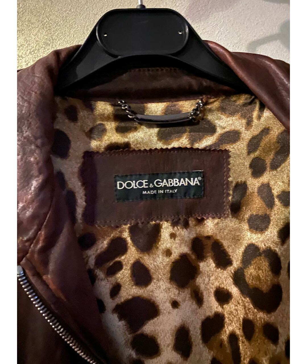 DOLCE&GABBANA Бордовая кожаная куртка, фото 3