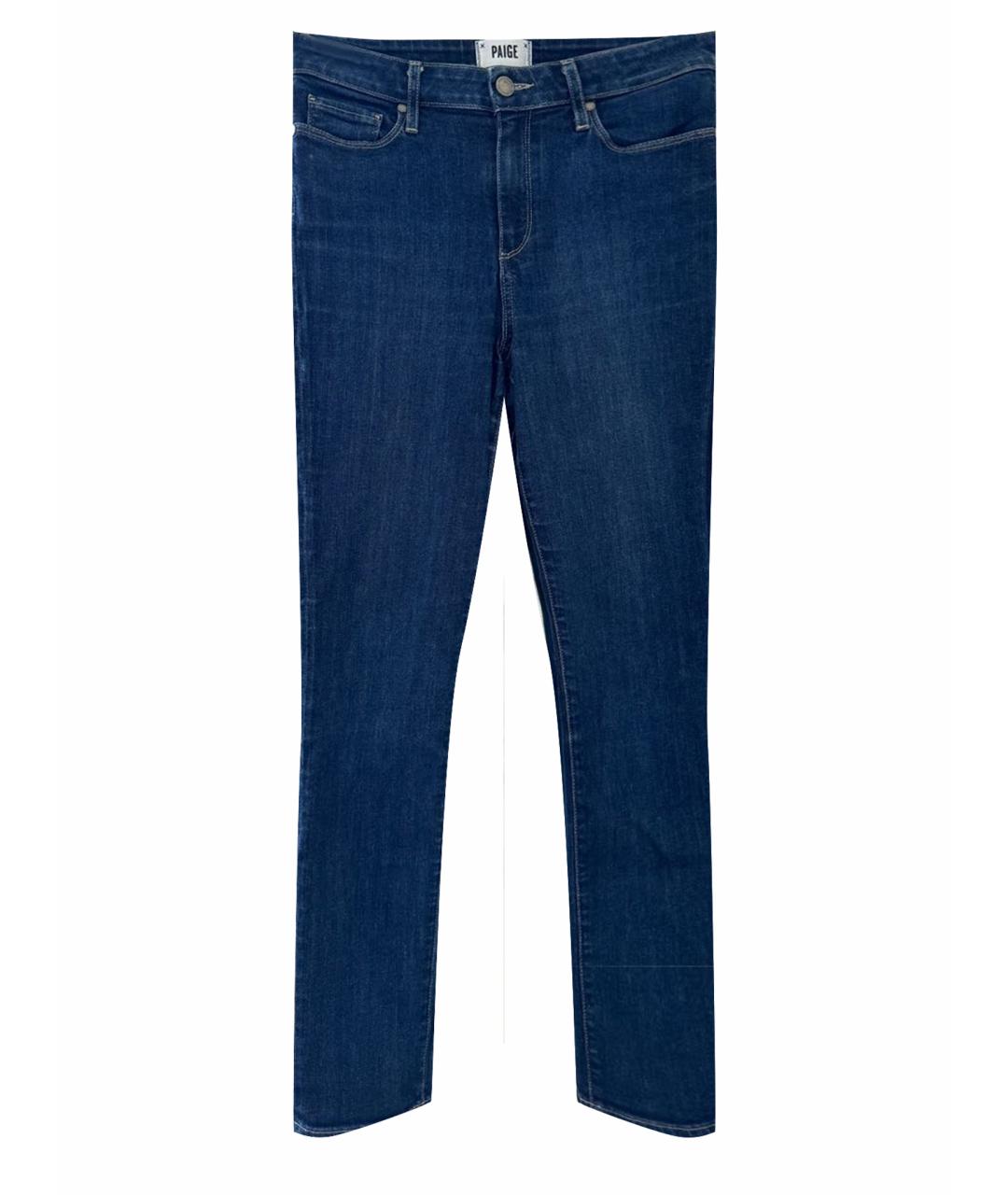 PAIGE Синие хлопко-полиэстеровые прямые джинсы, фото 1